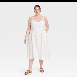 a new day Elegant White Midi Dress